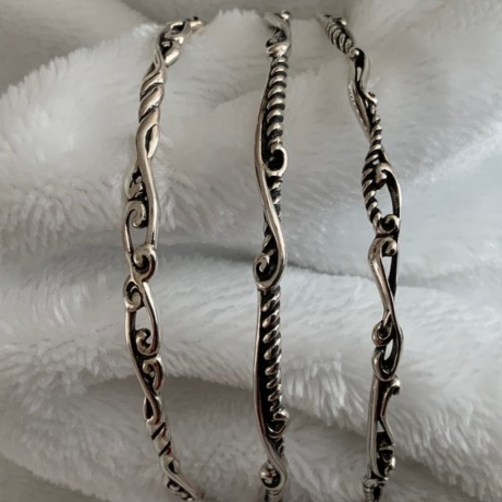 Carolyn Pollack Sterling Set of Three Bangles